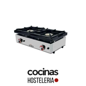 Cocina a gas sobremesa 2 fuegos 80x45x24